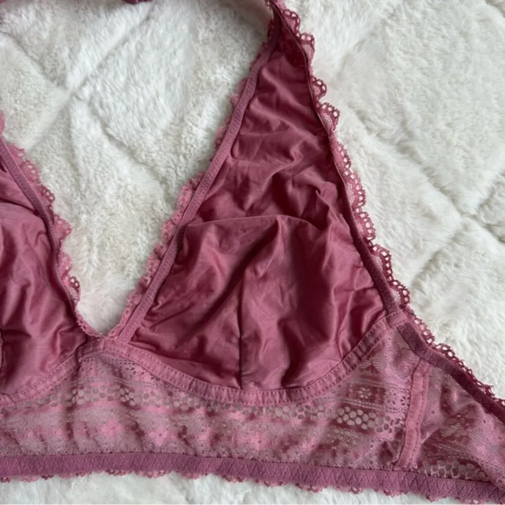 Victoria's Secret | Mauve Lace Bralette Halter long line | Size Medium
